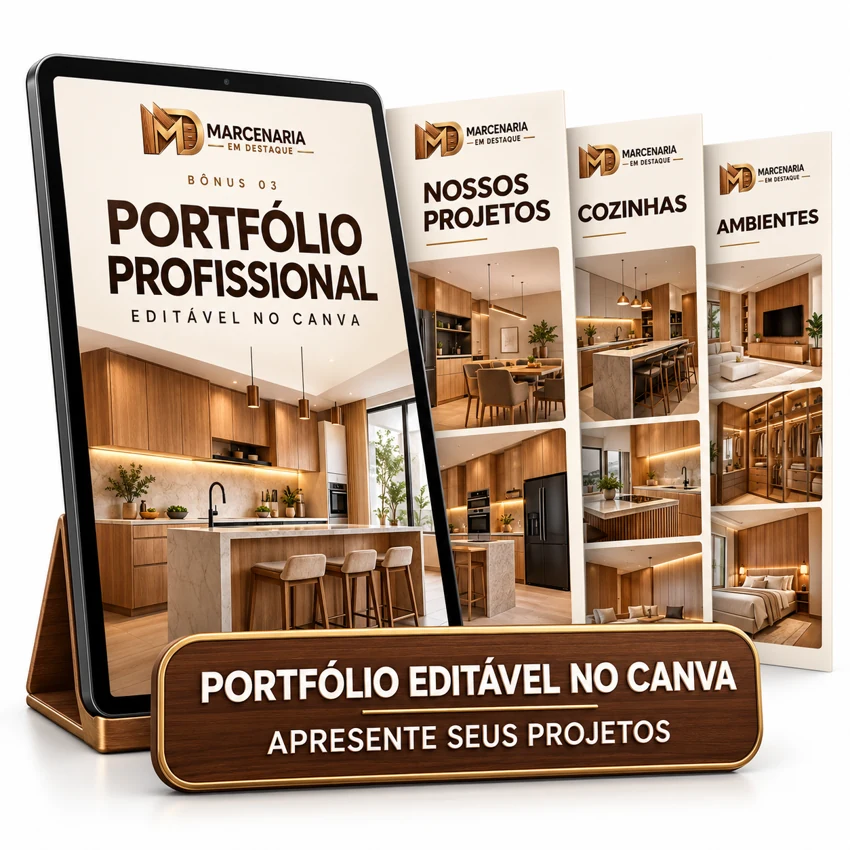 Mockup do bônus Portfólio editável no Canva